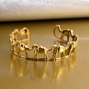 Origami Camel Bracelet: Petite Gold Brass Cuff Bracelet