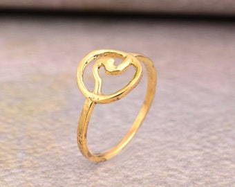 Brass Wave Ring: Simple Nautical Beach Jewelry