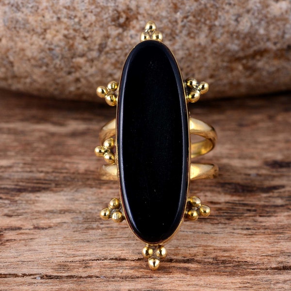 Bague obsidienne arc-en-ciel, bague pierre obsidienne naturelle pour femme, protection spirituelle guérison méditation bague obsidienne cristal cadeau bijoux