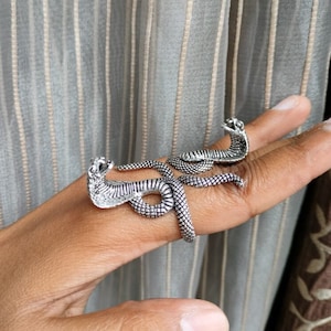 Adjustable Silver Snake Ring, Snake Ring, Silver Plated Snake Ring, Silver Serpent Ring, Gothic Witch Pagan Occult Ring, Halloween Gift