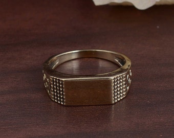 Brass Signet Ring, Signet Square Ring, Men Signet Ring, Promise Ring, Handmade Ring, Monogram Ring, Gift For Her