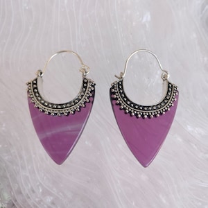 Natural Amethyst Earrings, Purple Amethyst Earrings, Amethyst Earrings Gold, Gemstone Hoop Earrings, Protection Earrings, Handmade Earrings