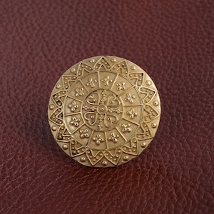 Ethnic Brass Mandala Ring: Antique Gold Boho Statement Ring