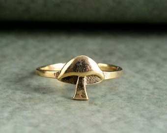 Mushroom Ring for Men and Woman, Boho Thumb Ring for Her, Punk Nature Lover Ring, Unique Fun Birthday Gift Ring, Mushroom Tree Ring