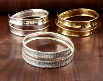Brass Upper Arm Cuff: Greek Boho Arm Bracelet