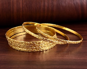 Gold Filled Indian Bangles: Brass Stacking Bracelet