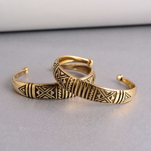 Aztec Brass Bracelet, Tuareg Jewelry, Cuff, Unisex, Boho, Ethnic, Rustic, Bohemian, Hippie, Gypsy, Geometric
