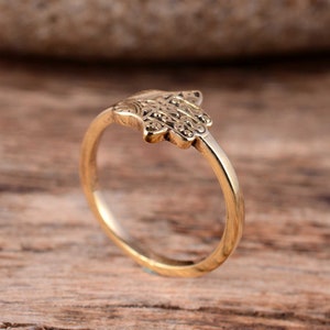 Hamsa Ring, Brass Ring, Good Luck, Hand of Fatima Ring, Dainty Midi Ring, Hand of God, Brass Hamsa Ring, Against Evil Eye Ring