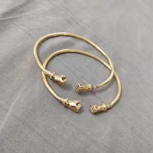 Brass Bangle Fist Style Bracelet, Bracelet with Fists