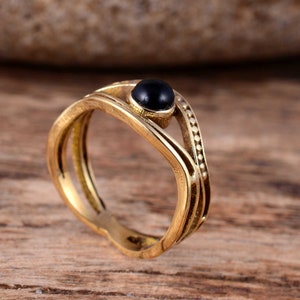 Black Obsidian Ring, Evil Eye Ring, Gemstone Ring, Gold Ring, Black Ring, Dainty Obsidian Ring, Personalized Gift, Promise Ring, Eye Ring