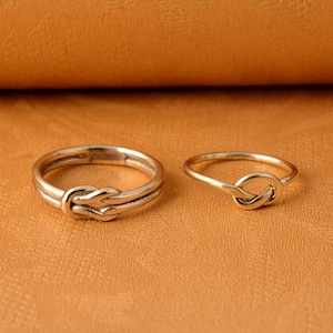 Double Knot Ring, Single Knot Ring, Knot Ring, Minimalist Love Ring, Tie The Knot Ring, Slim Stacking Ring, Brass Ring, Women's Promise Ring