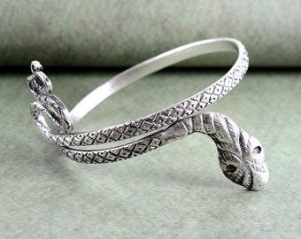 Schlange Silber Armband, Oberarm Manschette, Schlange Armband, Boho Armlet Armband, verstellbar Armband, Armreif, Armstulpe, Schlange Armreif