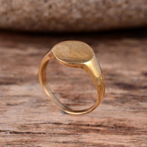 Personalized Brass Signet Ring: Custom Initial Monogram