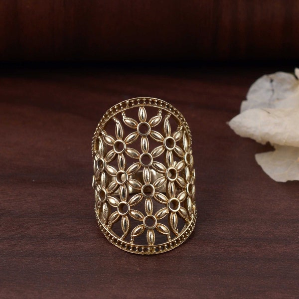 Gold Flower of Life Ring, Spiritual Ring, Yoga Symbol, Mother Day Gift, Minimalist Jewelry, Sacred Geometry Ring, Seed Of Life Ring