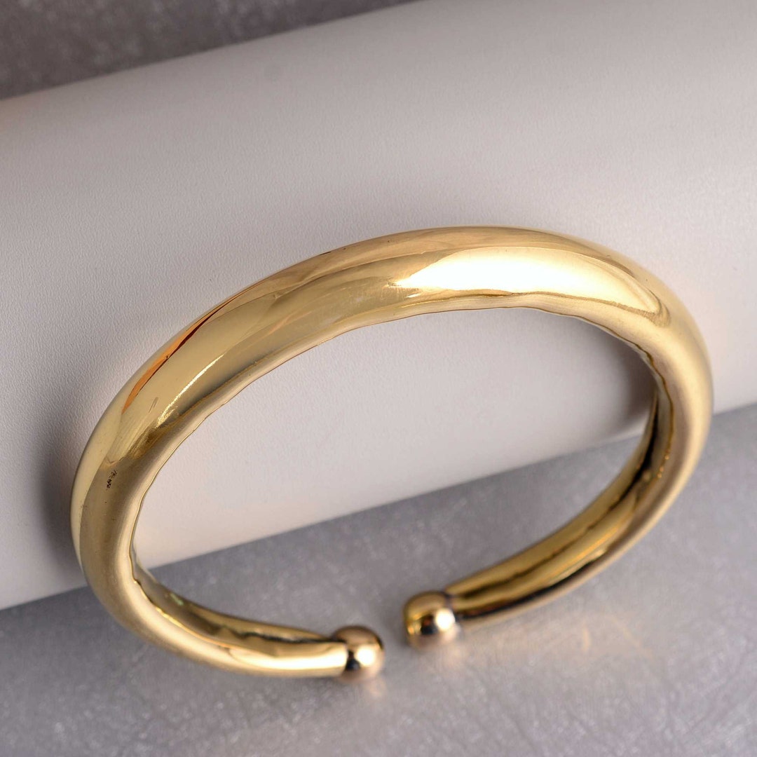 Yellow - Brass Metal Handcrafted Bracelet (Adjustable) 57