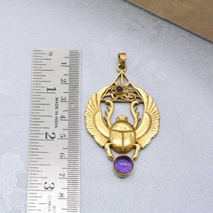 Scarab Necklace, Amethyst Gemstone, Winged Scarab Pendant, Beatle Jewelry, Egyptian Scarab, Kephri, Amethyst, Egyptian Jewelry, Gift For Her