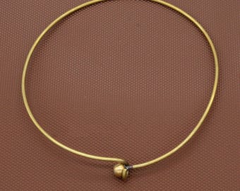 Gold Brass Choker Necklace: Minimalist Collar