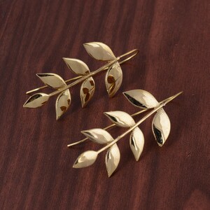 Small Gold Leaf Filigree Dangle Earrings - 1.75" Long, Lightweight Leverback