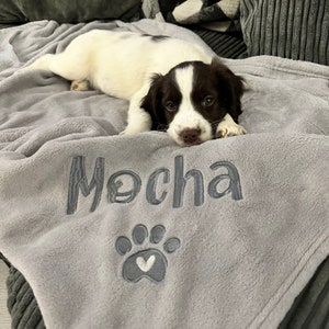 Personalised Embroidered Pet Blanket, Puppy Blanket, Dog Blanket