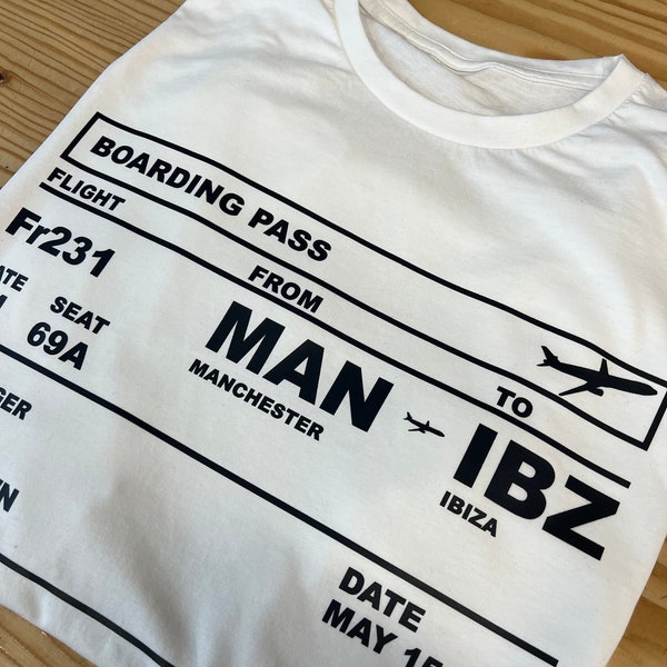 Boarding Pass T-shirts, Hen Do, Girls Holiday