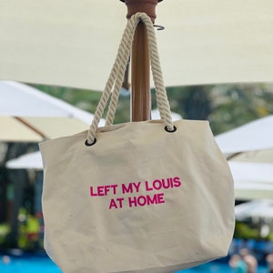 My Louis is at Home Tote With Leather Handles Funny Louis 