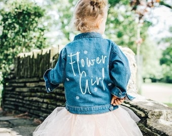 Flower Girl Denim Jacket - Bridal, Bridesmaid, Wedding