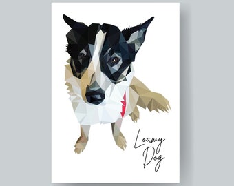 Custom Pet Portrait Low Poly | Bespoke Pet Portrait | Personalised Dog or Cat Gift