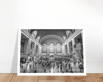 Svartvitt foto av Grand Central Station – Arkitekturtryck i New York (digital nedladdning)
