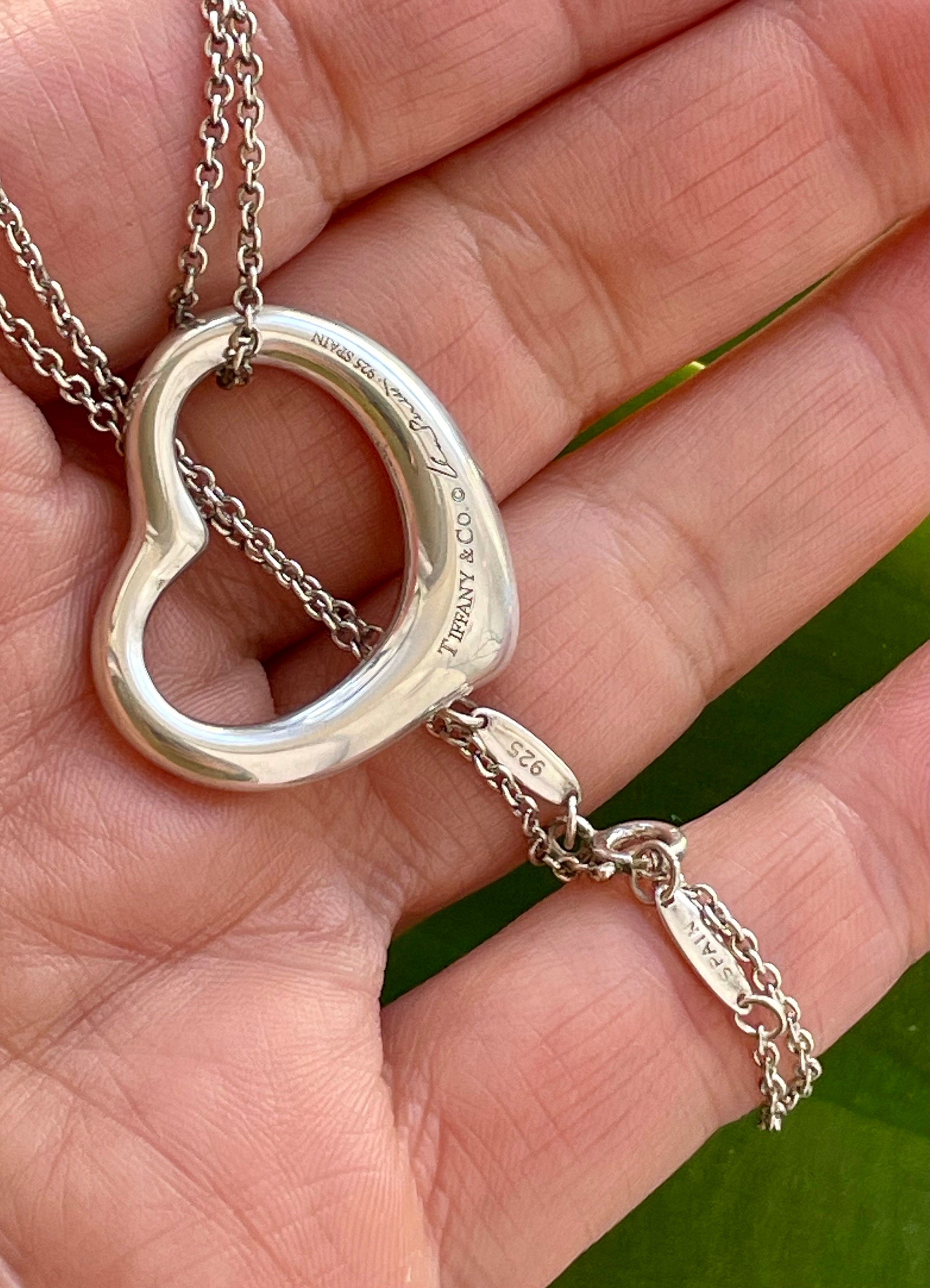 Tiffany & Co Elsa Peretti Open Heart Pendant Necklace