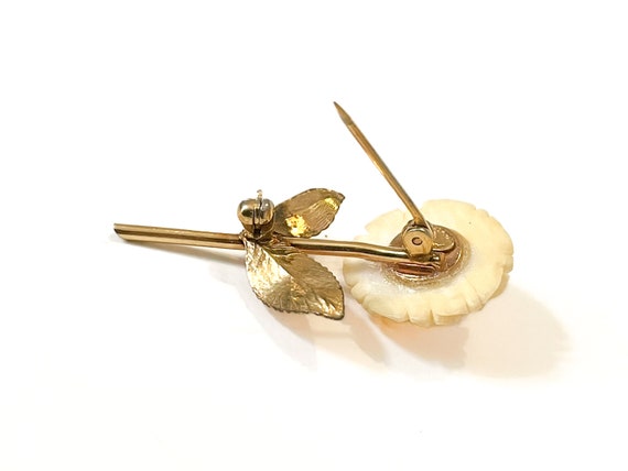 1940's Danecraft White Rose Earrings and Brooch w… - image 5