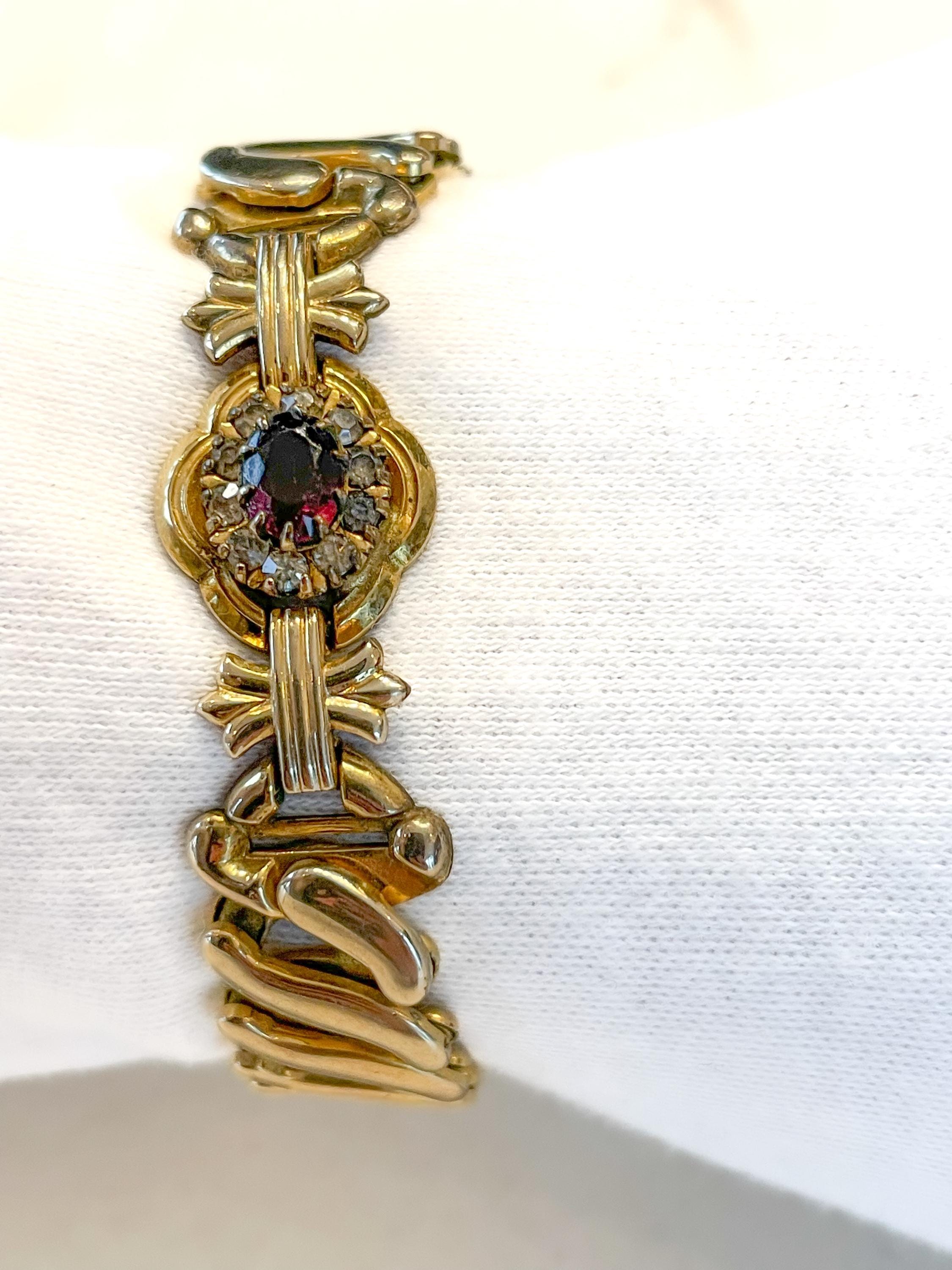 1947 BOJAR Sweetheart Expansion Bracelet | Expandable Antique Gold ...