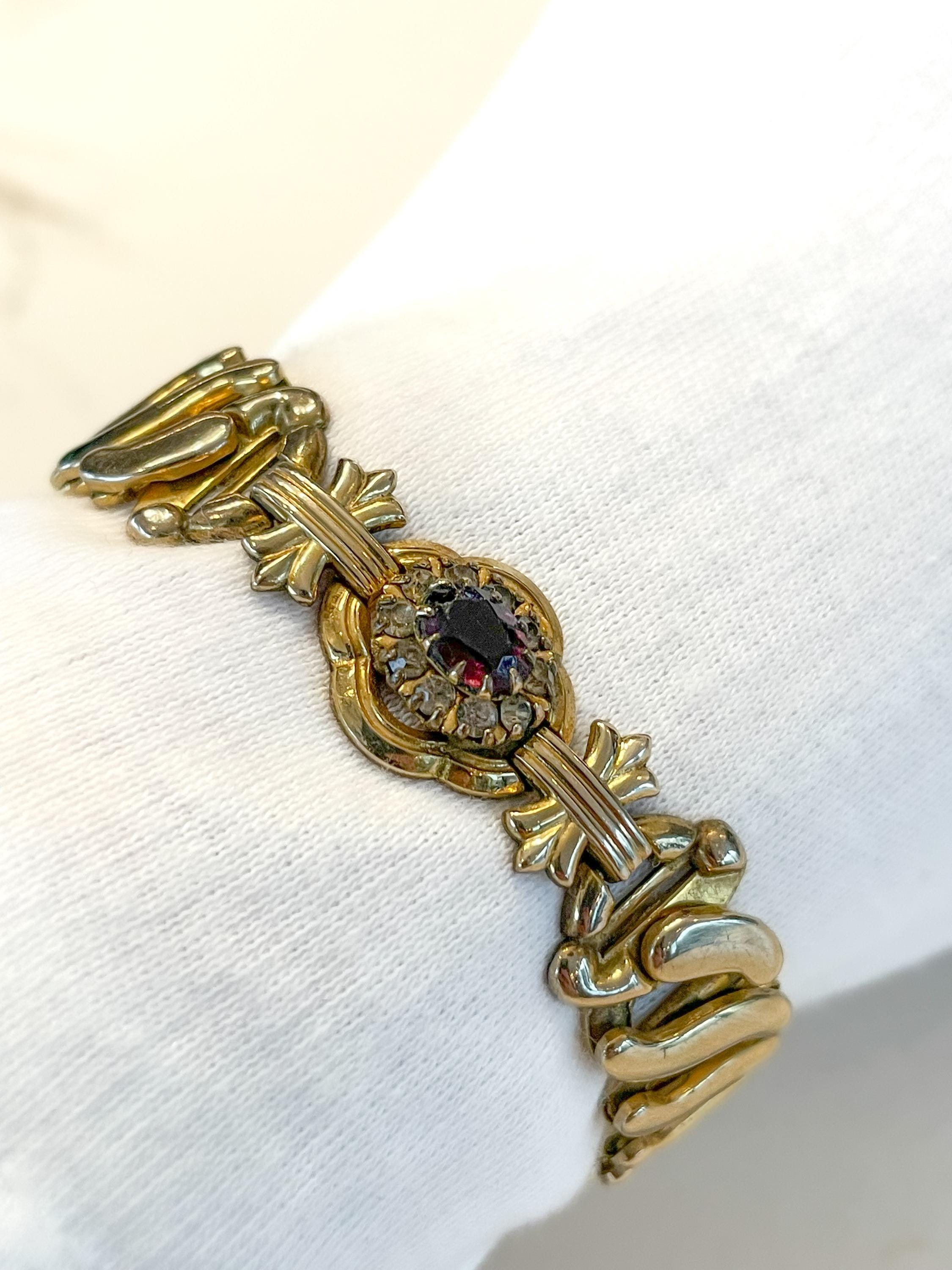 1947 BOJAR Sweetheart Expansion Bracelet | Expandable Antique Gold ...