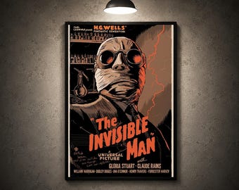 Classic Monster Horror Movie Poster Vintage Scientist Wall Art Retro Cinema Print Spooky Room Decor