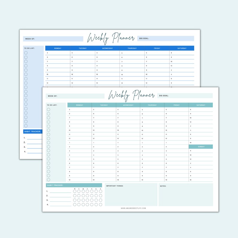 Plan You Week Weekly Planner Printable, Organisation, Plan Your Week, Weekly Planning ...