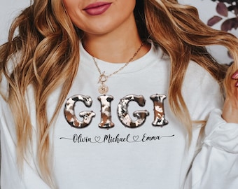 Custom Gigi Sweatshirt With Grandkids Names Personalized Gigi Sweater For Grandma Life Shirt Gift For Gigi Crewneck Grandma Shirt