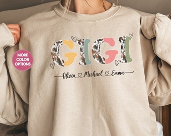 Custom Gigi Sweatshirt With Grandkids Names Personalized Gigi Sweatshirt For Grandma Life Sweater Gift For Gigi Shirt Grandma Sweatshirt