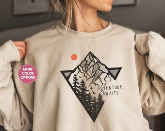 Aventura aguarda moletom acampamento moletom caminhadas amante da natureza deserto moletom campista aventura camisola explorar camisa
