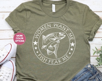 Women Want Me Fish Fear Me Fisherman Shirt For Fisherman Gift For Mens Fish Shirt Fishing Gifts Fishing T Shirt Fish Shirt Dad Fishing Shirt