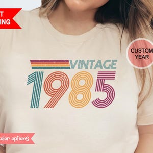 1985 Vintage Birthday Gift Shirt Retro 40th Birthday Shirt for Her Vintage 1985 T-Shirt Custom 40th Birthday Shirt for Men Friends 40th Bday