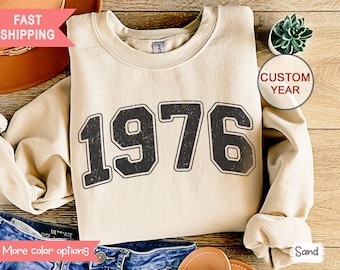 1976 50th Birthday Sweatshirt Vintage 1976 Shirt 50th Birthday Gift For Men 50th Birthday Gift For Women Varsity Letter Sweatshirt 1976 Tee