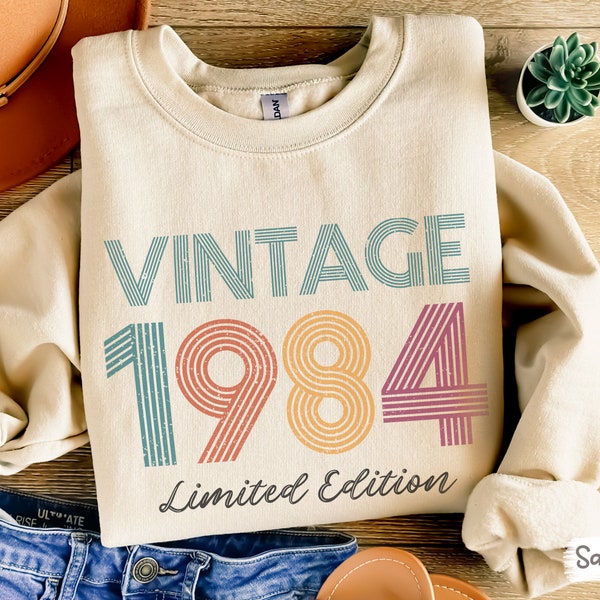 1984 Sweat-shirt édition limitée 1984 Ras du cou 40e anniversaire homme 40e anniversaire femme Retour en 1984 Chemise vintage 1984 Anniversaire Sweat-shirt T-shirt