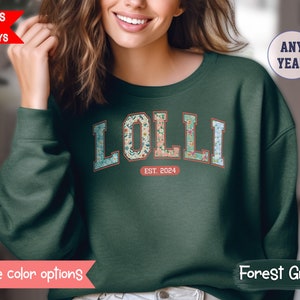 Personalized Lolli Sweatshirt Gifts Lolli Crewneck Grandma Est Shirt For Mom Gift For Grandma Mothers Day Gifts Lolli Custom Est. 2024 Shirt