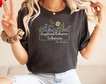 Benutzerdefinierter Name RBT Shirt Autismus Bewusstsein Hemden Benutzerdefinierte RBT T-Shirt Frühe Eingriffe Paraprofessional Autismus Akzeptanz Hemden Aba Shirt Geschenk