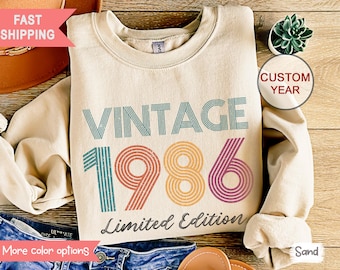 1986 Sweatshirt Limited Edition 40th Birthday Custom 1986 Crewneck 40th Birthday Women Man Back in 1986 Shirt Vintage 1986 Birthday Sweater