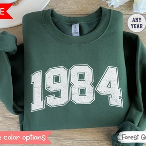 Sudadera con capucha del 40.º cumpleaños de 1984, camiseta vintage de 1984, regalo de 40.º cumpleaños para hombres, regalo de 40.º cumpleaños para mujeres, sudadera con letras universitarias, camiseta de 1984