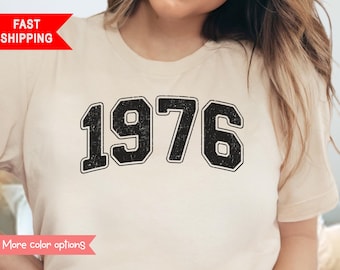 1976 50th Birthday Shirt Vintage 1976 Tshirt 50th Birthday Gift For Men 50th Birthday Gift For Women Varsity Letter 1976 Shirt Born In 1976