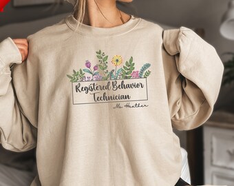 Benutzerdefiniertes RBT Sweatshirt Benutzerdefiniertes Name RBT Shirt Autismus Bewusstsein Shirts Verhalten Techniker Pullover Autismus Akzeptanz Shirts BCBA Sweatshirt