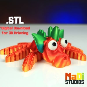 Cute Flexi Print-in-Place Happy DOGTOPUS - STL file for 3D Printing