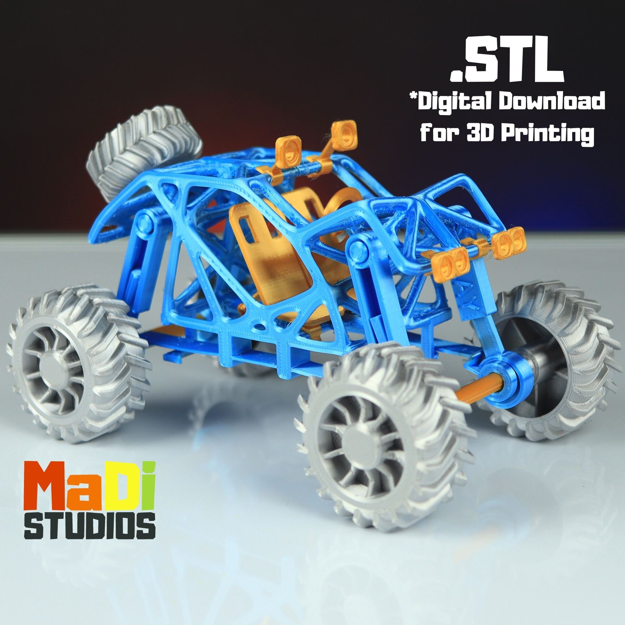 3D Printer STL File for 3D Printing, Toy Car Buggy 3D Print STL Files