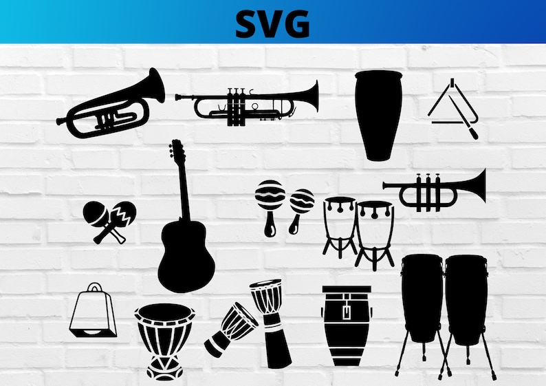 Salsa Instrument Vector Latin Instruments SVG, Salsa Musical Instruments, Salsa Silhouette Svg ...